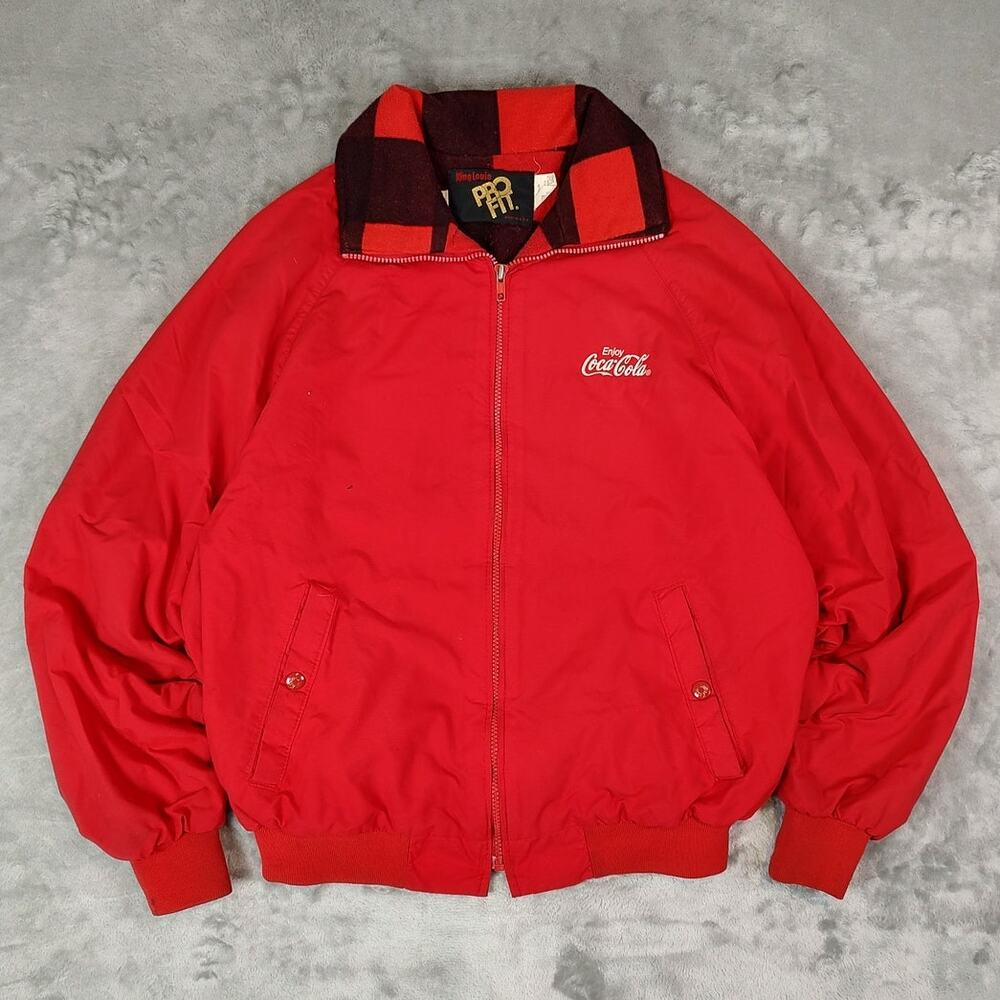 VTG King Louie Pro Fit Coca-Cola fleece lined streetwear bomber jacket mens L
